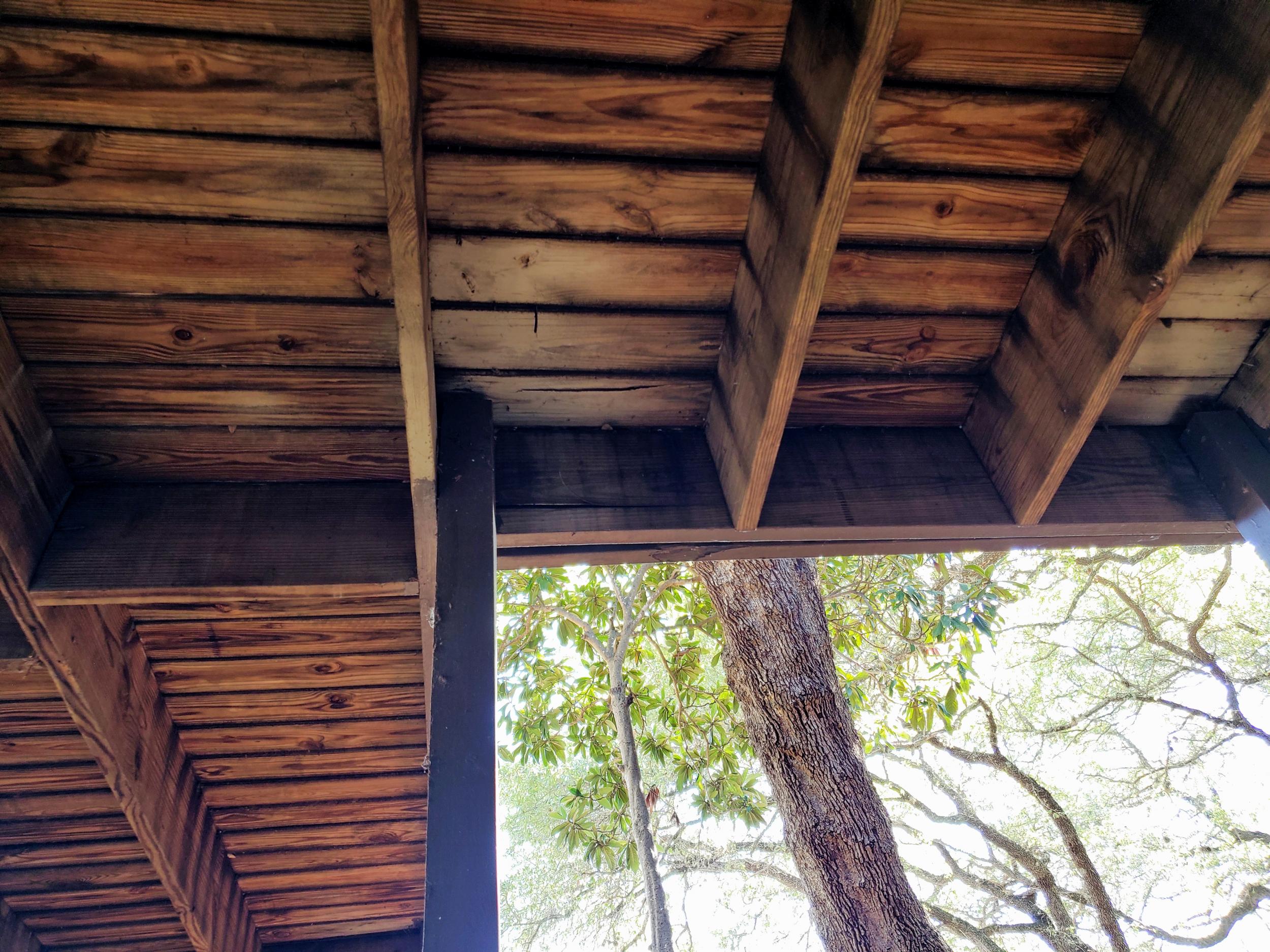 For starters, deck was built without joist hangers.